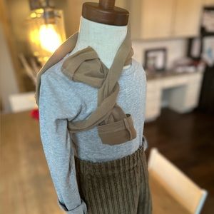 EVERYDAY TOP THE SIMPLE FOLK Organic Gray Melange Cotton Long-sleeve Fitted 3/4